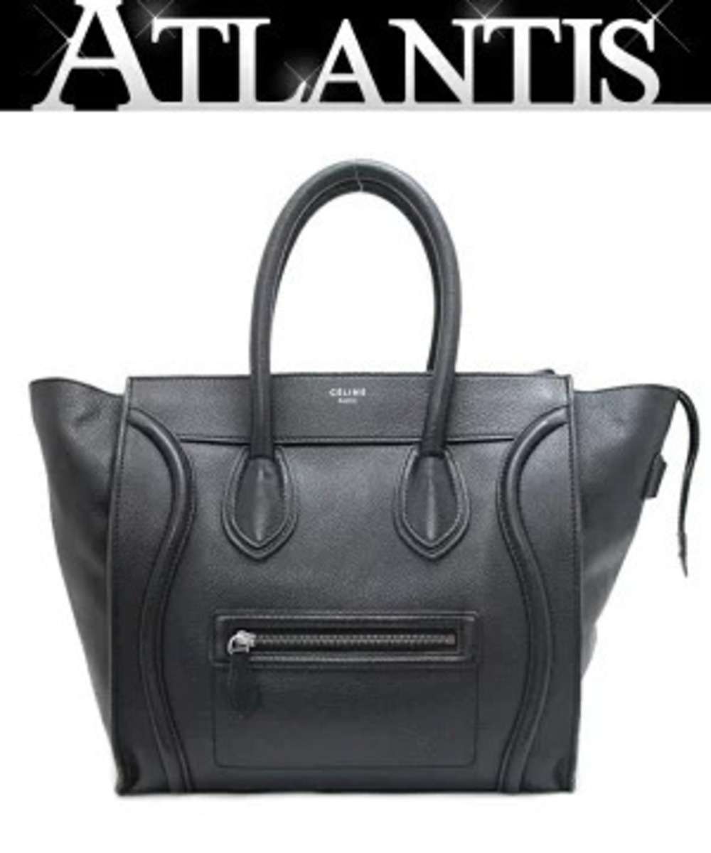 Celine Luggage Tote Shopper Handbag Leather Black